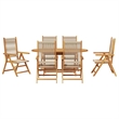 Afuera Living Contemporary 7 Piece Garden Dining Set in Brown