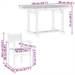 Afuera Living Contemporary 5 Piece Garden Dining Set in Brown