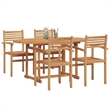Afuera Living Contemporary 5 Piece Garden Dining Set in Brown