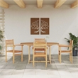 Afuera Living Contemporary 5 Piece Garden Dining Set in Brown