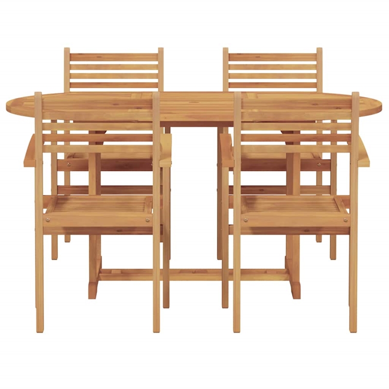 Afuera Living Contemporary 5 Piece Garden Dining Set in Brown