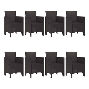 Afuera Living Contemporary Poly Rattan Garden Dining Set in Brown