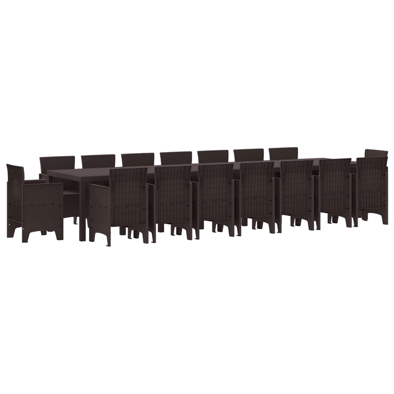 Afuera Living 7 Piece Poly Rattan Garden Dining Set with Cushions in Brown
