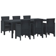 Afuera Living 7 Piece Poly Rattan Garden Dining Set in Anthracite