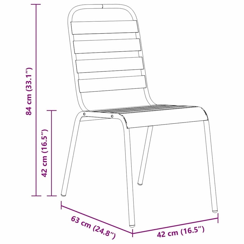 Afuera Living 5 Piece Powder-Coated Steel Garden Dining Set in Anthracite