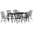 Afuera Living 7 Piece Powder-Coated Steel Garden Dining Set in Anthracite