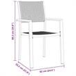 Afuera Living 5 Piece Powder-Coated Steel Garden Dining Set in Black