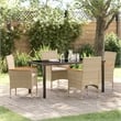 Afuera Living 5 Piece Poly Rattan Garden Dining Set with Cushions in Beige