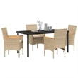 Afuera Living 5 Piece Poly Rattan Garden Dining Set with Cushions in Beige