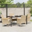 Afuera Living 5 Piece Poly Rattan Garden Dining Set with Cushions in Beige