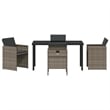 Afuera Living 5 Piece Poly Rattan Garden Dining Set with Cushions in Gray