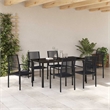Afuera Living 7 Piece Powder-Coated Steel Garden Dining Set in Black