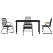 Afuera Living 5 Piece Powder-Coated Steel Garden Dining Set in Black