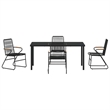 Afuera Living 5 Piece Powder-Coated Steel Garden Dining Set in Black
