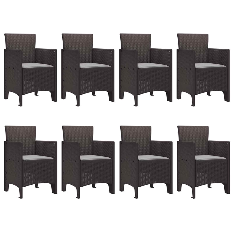 Afuera Living Contemporary Poly Rattan Garden Dining Set in Brown