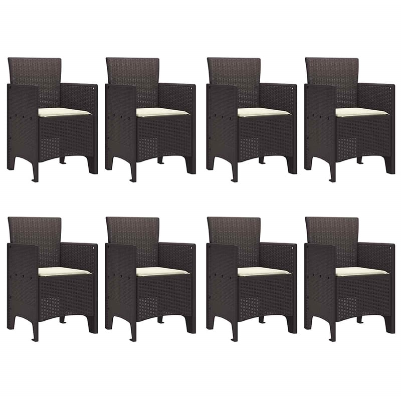 Afuera Living Contemporary Poly Rattan Garden Dining Set in Brown