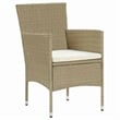 Afuera Living 5 Piece Poly Rattan Garden Dining Set with Cushions in Beige