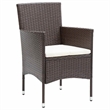 Afuera Living 5 Piece Poly Rattan Garden Dining Set with Cushions in Brown