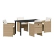 Afuera Living 5 Piece Poly Rattan Garden Dining Set with Cushions in Beige