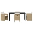 Afuera Living 5 Piece Poly Rattan Garden Dining Set with Cushions in Beige