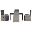 Afuera Living 5 Piece Poly Rattan Garden Dining Set with Cushions in Gray