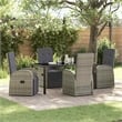 Afuera Living 5 Piece Poly Rattan Garden Dining Set with Cushions in Gray