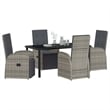 Afuera Living 5 Piece Poly Rattan Garden Dining Set with Cushions in Gray