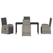 Afuera Living 5 Piece Poly Rattan Garden Dining Set with Cushions in Gray