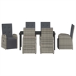 Afuera Living 7 Piece Poly Rattan Garden Dining Set with Cushions in Gray