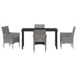 Afuera Living 5 Piece Poly Rattan Garden Dining Set with Cushions in Gray
