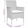 Afuera Living 5 Piece Poly Rattan Garden Dining Set with Cushions in Gray