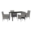 Afuera Living 5 Piece Poly Rattan Garden Dining Set with Cushions in Gray