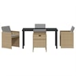 Afuera Living 5 Piece Poly Rattan Garden Dining Set with Cushions in Beige