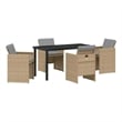 Afuera Living 5 Piece Poly Rattan Garden Dining Set with Cushions in Beige