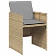 Afuera Living 5 Piece Poly Rattan Garden Dining Set with Cushions in Beige