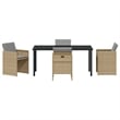 Afuera Living 5 Piece Poly Rattan Garden Dining Set with Cushions in Beige