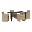 Afuera Living 5 Piece Poly Rattan Garden Dining Set with Cushions in Beige