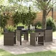 Afuera Living 5 Piece Poly Rattan Garden Dining Set with Cushions in Gray