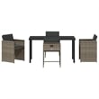 Afuera Living 5 Piece Poly Rattan Garden Dining Set with Cushions in Gray