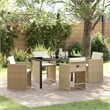 Afuera Living 5 Piece Poly Rattan Garden Dining Set with Cushions in Beige
