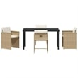 Afuera Living 5 Piece Poly Rattan Garden Dining Set with Cushions in Beige