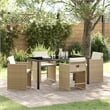 Afuera Living 5 Piece Poly Rattan Garden Dining Set with Cushions in Beige
