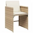 Afuera Living 5 Piece Poly Rattan Garden Dining Set with Cushions in Beige