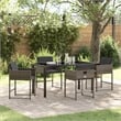Afuera Living 5 Piece Poly Rattan Garden Dining Set with Cushions in Gray