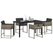 Afuera Living 5 Piece Poly Rattan Garden Dining Set with Cushions in Gray