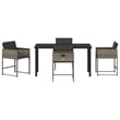 Afuera Living 5 Piece Poly Rattan Garden Dining Set with Cushions in Gray
