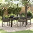 Afuera Living 5 Piece Poly Rattan Garden Dining Set with Cushions in Gray