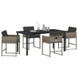 Afuera Living 5 Piece Poly Rattan Garden Dining Set with Cushions in Gray
