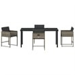 Afuera Living 5 Piece Poly Rattan Garden Dining Set with Cushions in Gray