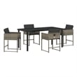 Afuera Living 5 Piece Poly Rattan Garden Dining Set with Cushions in Gray